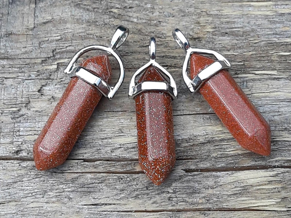 Edelsteen Goudsteen - pendel - healing punt hanger